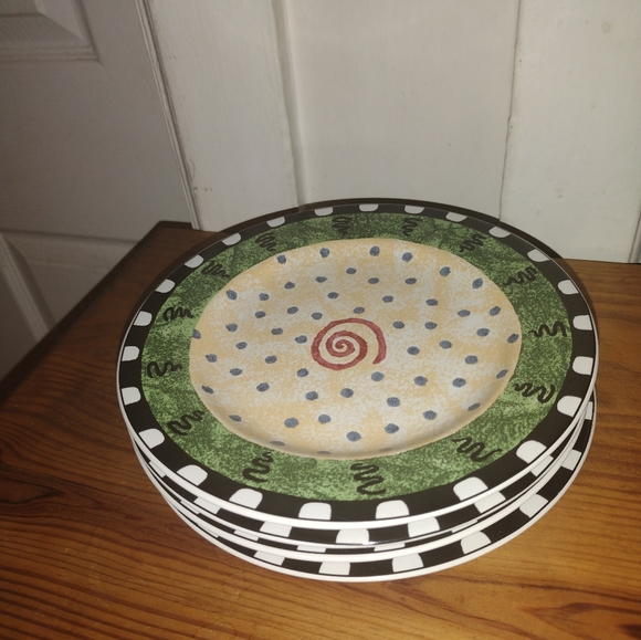Vintage 90's Furio Confetti Design 4 Salad Plates - Picture 5 of 7